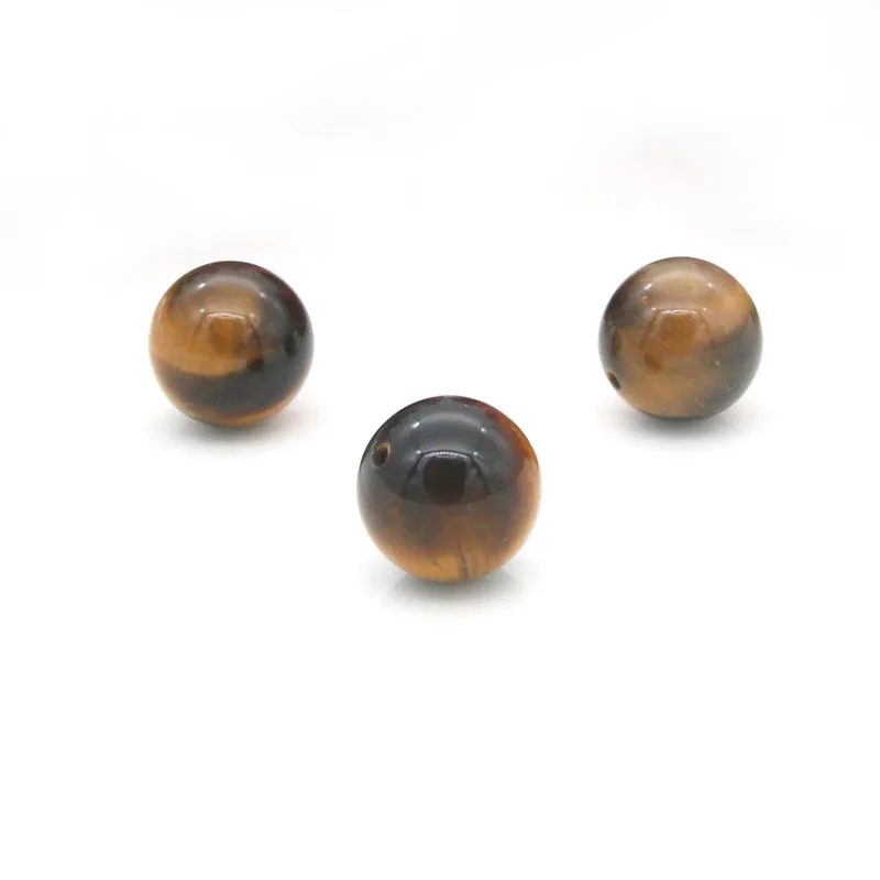 

5pcs Natural Tiger's Eye Stone Half Drilled Beads Round Semi Hole 4/6/8/10mm Material For Making Earrings Pendant Jewelry Craft