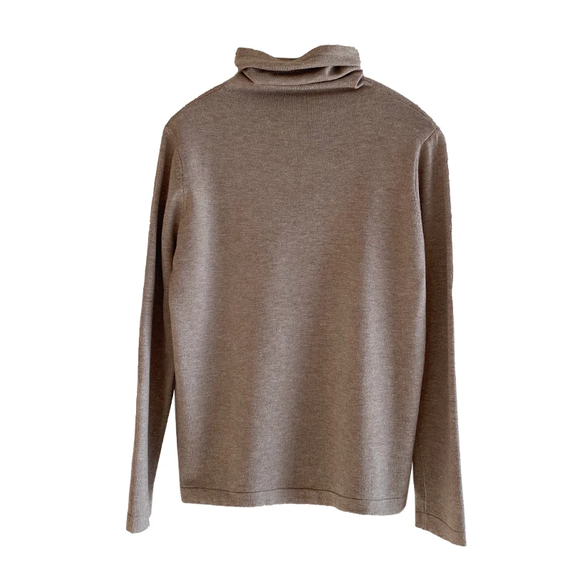 

White High Collar Bottoming Shirt Women's Popular New Autumn and Winter Long Sleeve Heaps Collar Sweater Western Style