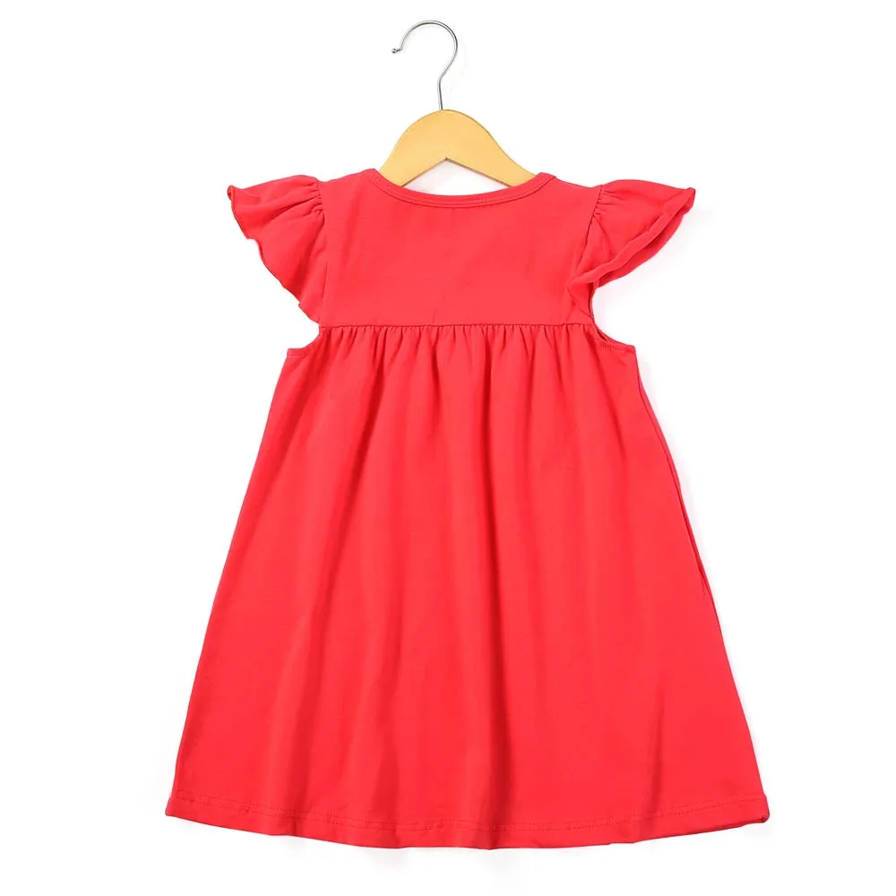 Kids Dresses for Girls Ruffle Sleeve Dress Baby Clothing Pearl Boutique dress plain color 2 years | Детская одежда и обувь