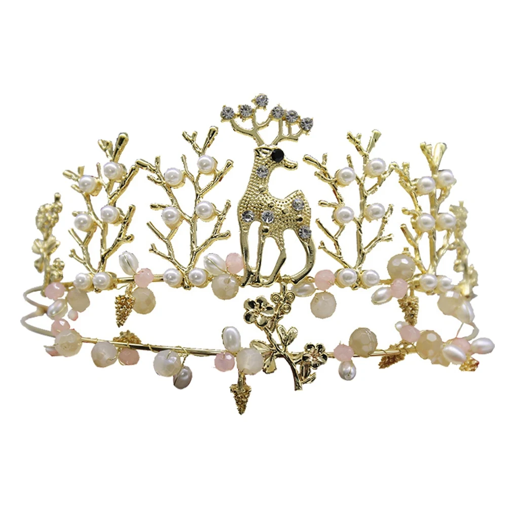 1 шт. тиара в виде маленького оленя корона Топпер для торта Золотая Корона