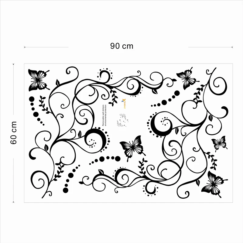 

Classical Floral Vine Butterfly Wall Stickers For Tv Background Home Decorations Diy Plant Decal Pvc Mural Art Poster