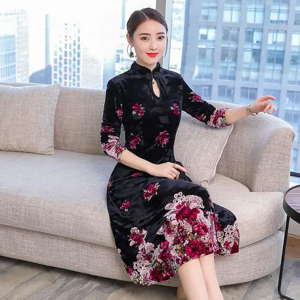 2020 Осенняя зимняя одежда для женщин платье размера плюс большой xxl xxxl 4xl Вечерние