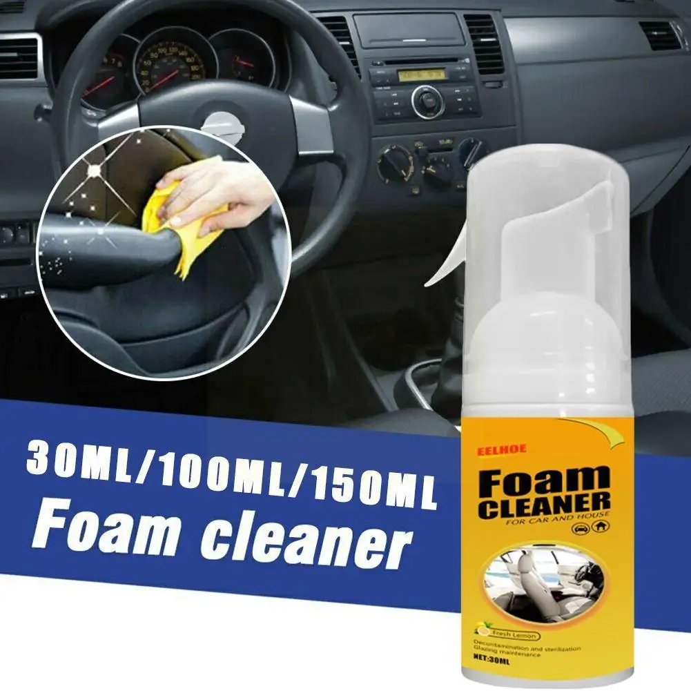 

1pc 150ml Car Interior Cleaning Foam Cleaner Car Surfaces Clean Maintenance Foaming Leather Agent Auto Wash Y0c4
