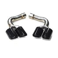 1 pair 304 stainless steel exhaust tip for 2016 2018 audi q7 up to sq7 four tips black nozzle muffler tip tailpipe