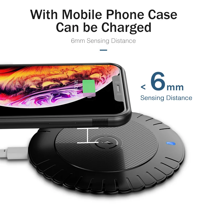 YKZ 5 Вт Qi Беспроводное зарядное устройство для iPhone X Xs MAX XR 8 Plus быстрое Samsung S8 S7 Edge