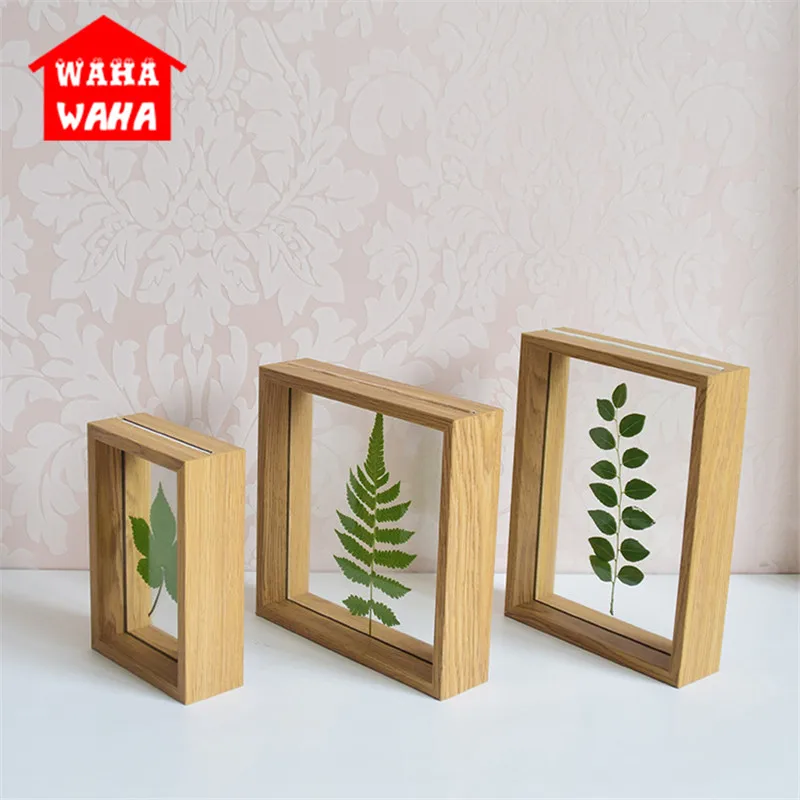 Современные деревенские деревянные стеклянные Фоторамки DIY Образец растения зажим многофункциональная фоторамка деревянное ремесло Домашний Декор стены и стола