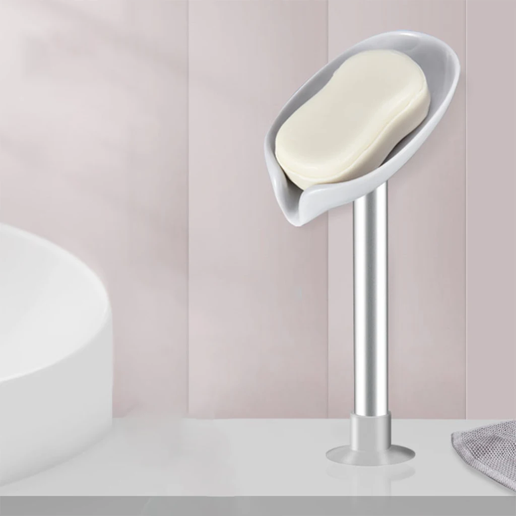 Soap Holder Leaf Shape Bathroom Box Storage Sponge Drain Tray Rack | Portable Dishes