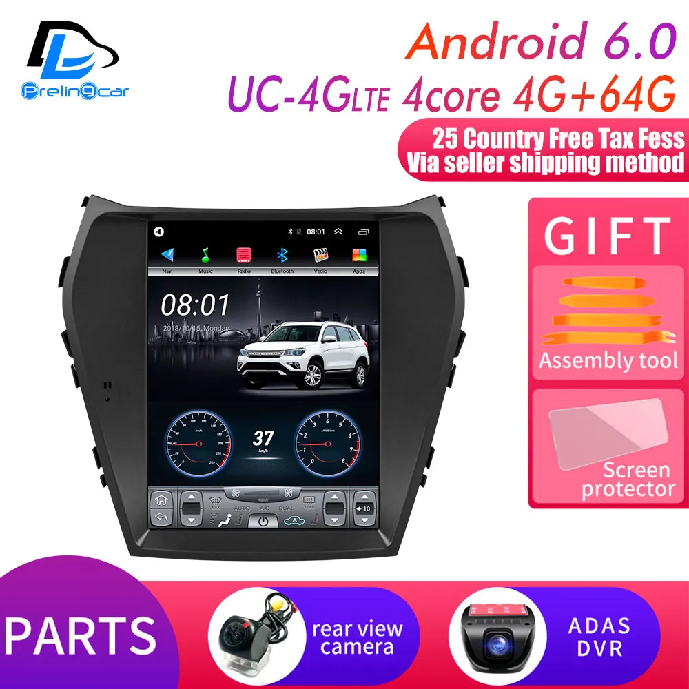 UC-4G DSP 4G64G DVR 64 г ПЗУ вертикальный экран android gps Мультимедиа Видео Радио плеер в тире для hyundai IX45 сатана fe автомобильный навигатор стерео - Цвет: UC-4G DSP 4G64G DVR