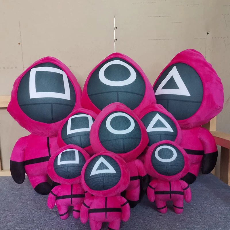 

Squid Game Plush Doll Cute Round Six Character Pillow Kawaii Korean TV Drama Peluche Plush Toy Room Decor Doll Xmas Gift for Boy