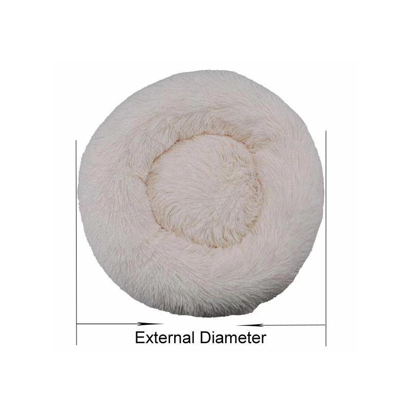 Кровать для собаки теплая круглая собачья будка длинная плюшевая зимняя кровать