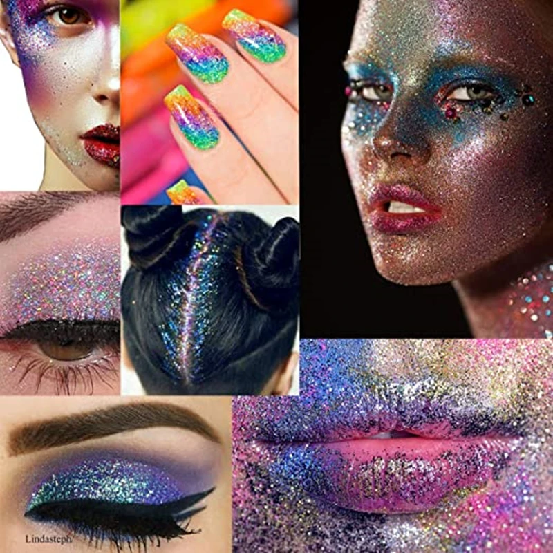 1 коробка блеска для ногтей тонкая блестящая пудра теней косметики