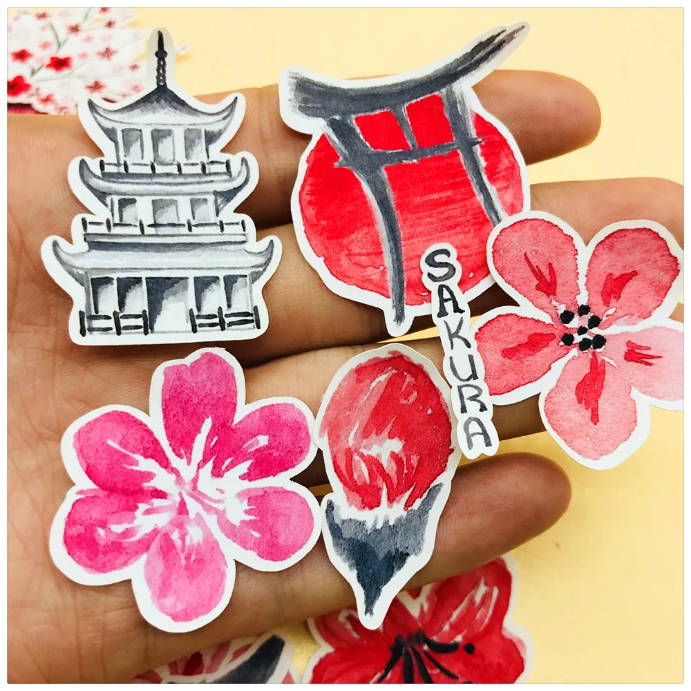 40 шт./упак. японская Сакура с цветным принтом рисунком вишни для детей от Стикеры
