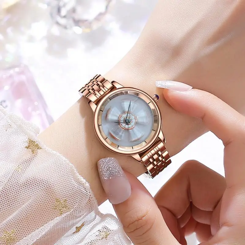 

Meibin Fashion New Type Hot Sale Women's Watch Creative Rotation Dial Waterproof Quartz Watch for Women Relogio Feminino