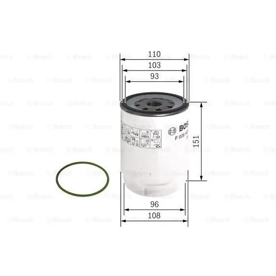 Фильтр топливный KAMAZ 4000 Serie 5000 6000 BOSCH F02640|Температурный датчик| |