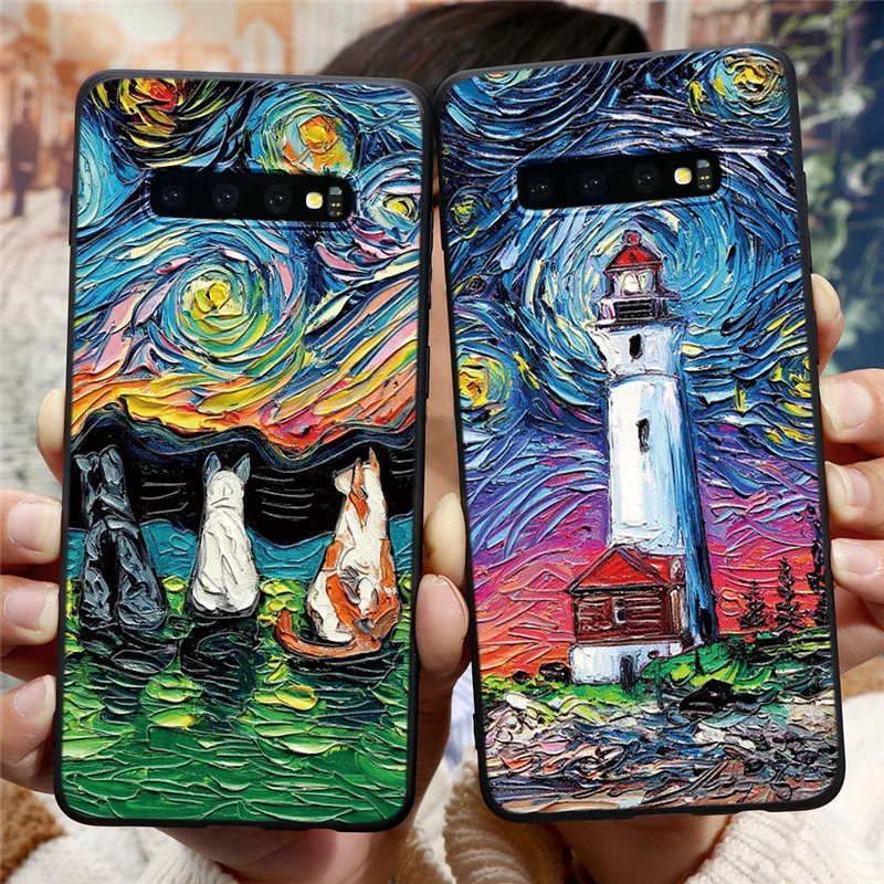 Чехол с 3D тиснением для Samsung Galaxy A52 A42 A21s A31 A51 A71 A70 A12 A50 A30 A20S A7 2018 Note 20 S21 S20 FE Ultra S10 Plus