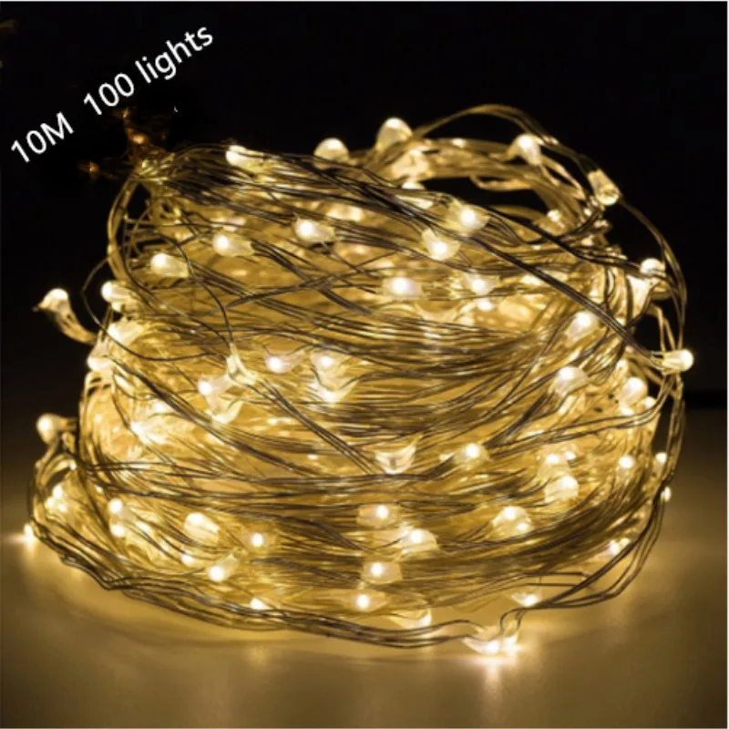 10 м светодиодный светильник гирлянда водонепроницаемый из медной проволоки