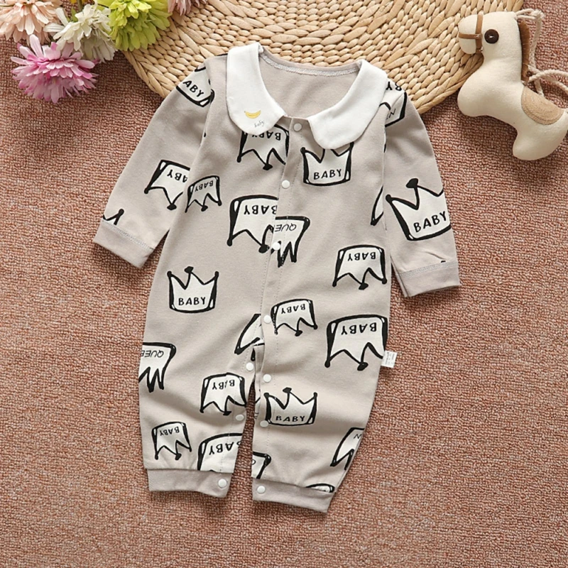 Милая Одежда для новорожденных мальчиков комбинезон девочек от 0 до 12 месяцев
