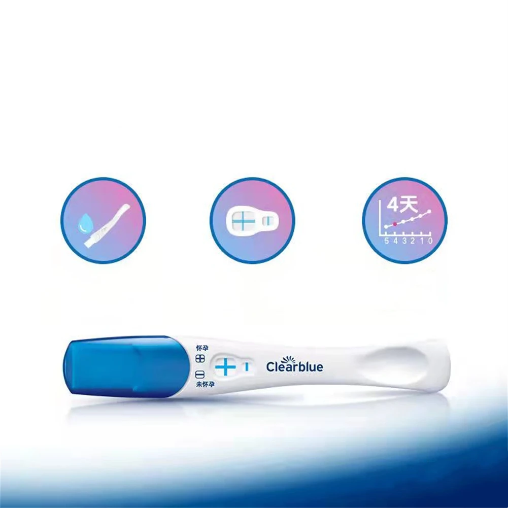 (5 Pcs Set) 2 Clearblue Rapid Pregnancy Test Stick And 3 Pieces Household PH Pergnant Urine Strip Indicator HCG Paper |