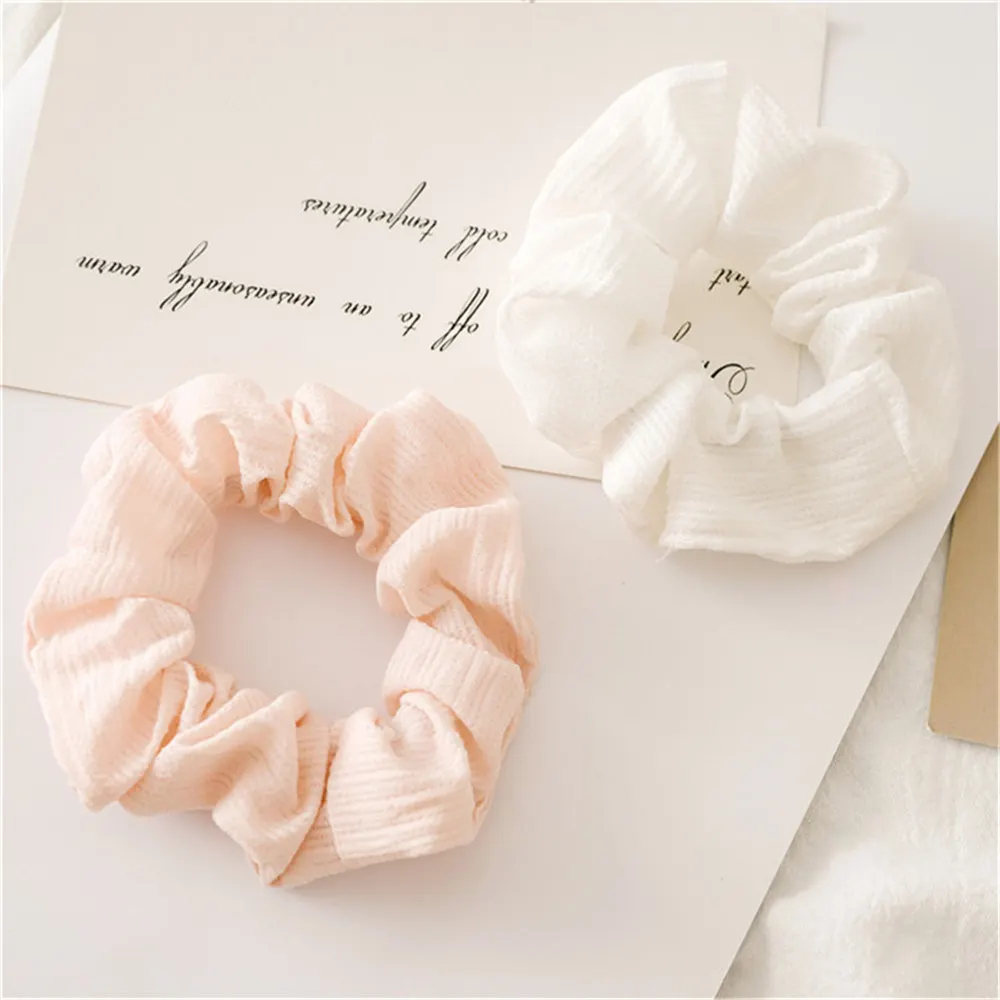 Модные однотонные резинки для волос зубочистка морщинки эластичные розовые