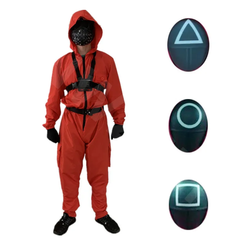 

Squid Game cosplay red jumpsuits Korean TV series Cosplay Halloween Carnival Funny Adult Cosplay Costume