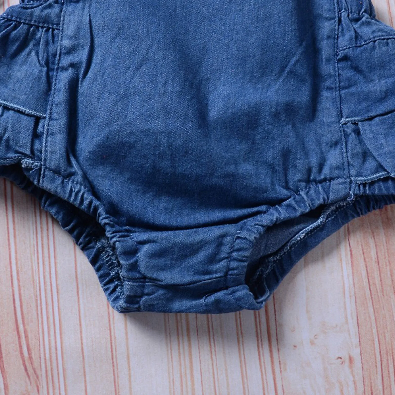 Летние Комбинезоны для маленьких девочек и мальчиков джинсовый однотонный