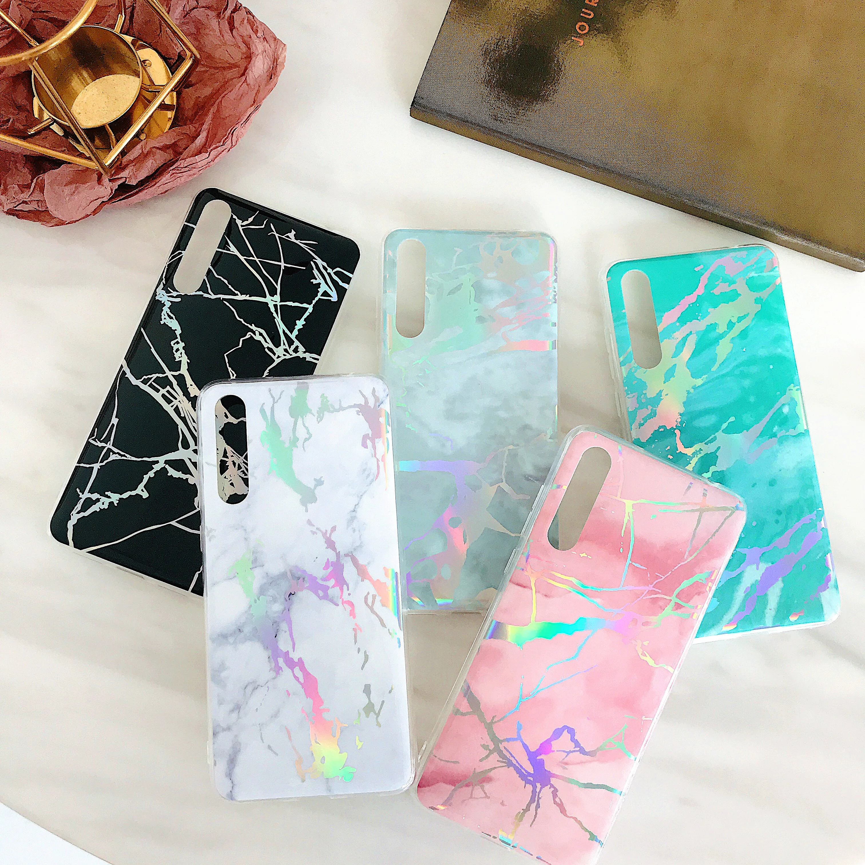 Роскошный блестящий чехол с мраморным дизайном для huawei p20 lite Mate20 PRO Nova 3i