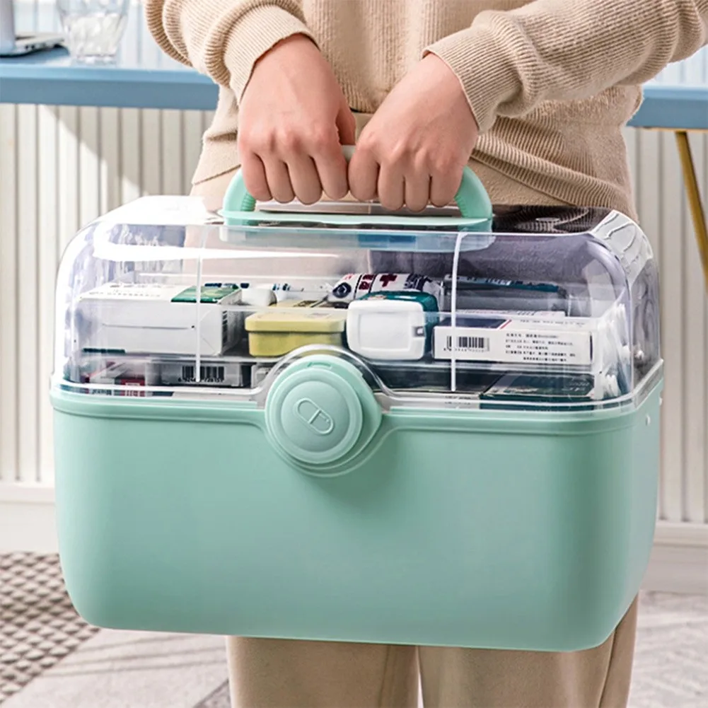 

1*MultiFunction Large Capacity Pill Case Portable First Aid Kit Container Family Emergency Box Storage Organizer Home Supplies