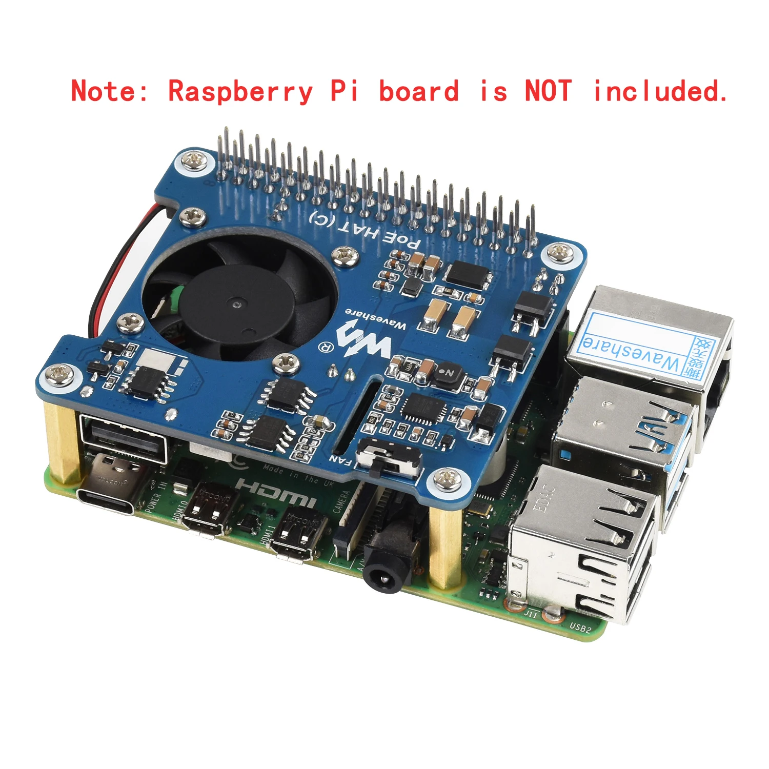 Плата для вентилятора 5 в 4A/12 В 2A Power Over Ethernet PoE панель Raspberry Pi 3B Plus 4 4B IEEE 802.3af/at |