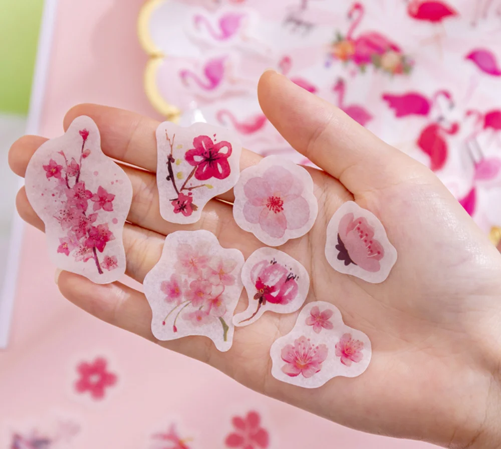 40 шт./лот бумажные наклейки с зелеными растительными цветами Мультяшные Васи kawaii