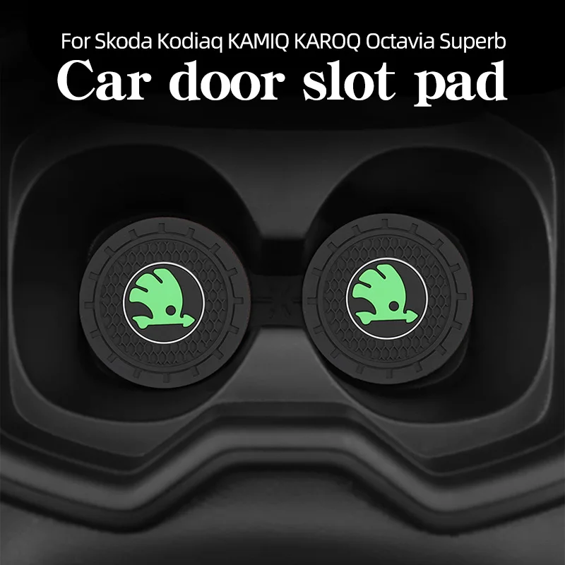 

Anti-slip Door Groove Coaster Interior Anti-slip Mat Accessories Door Mat For Skoda Kodiaq KAMIQ KAROQ Octavia Superb