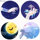 Нашивка Prajna Вселенная в руке, виниловая Термотрансферная аппликация для одежды, полоски, моющаяся аппликация