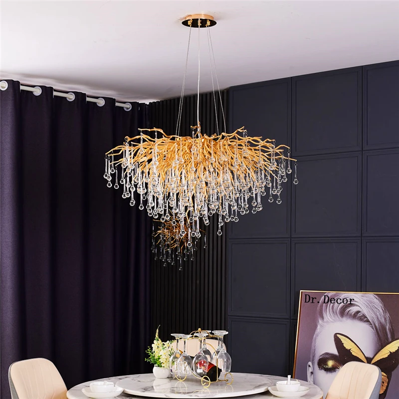 

Светодиодные люстры в скандинавском стиле, потолочные светильники с хрустальными люстрами для спальни, гостиной, виллы, комнатного декора, ...