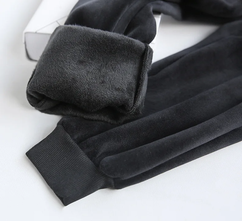 

Sben Sports Pants Fleece Lined Comfortable Outerwear Cotton Pants High Waist Loose Tappered Warm Casual 2 Pc Set for Women