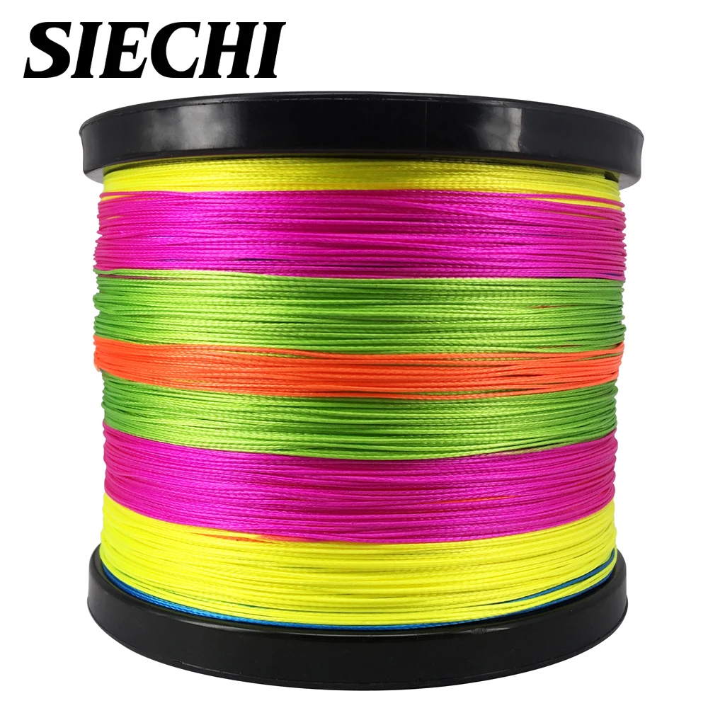 Многоцветная 8 нитей 300 м 500 1000 ПЭ плетеная рыболовная леска tresse peche соленая