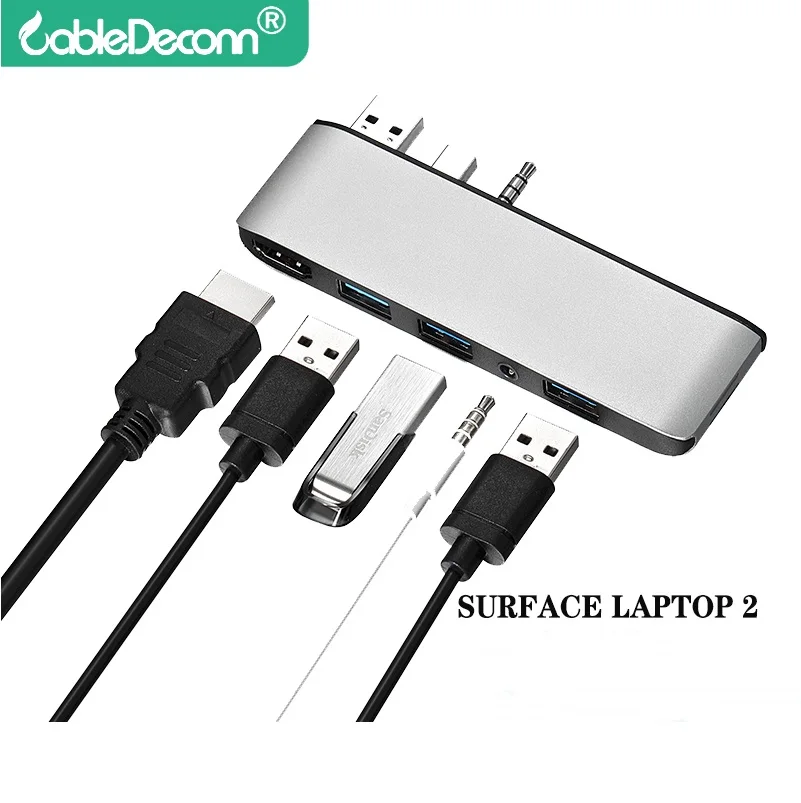 Multifunction 8in1 USB Type C HUB To HDMI USB3.0 3.5Aux Audio SD Type-c Charging Power Date for Surfac laptop1 2 Adapter