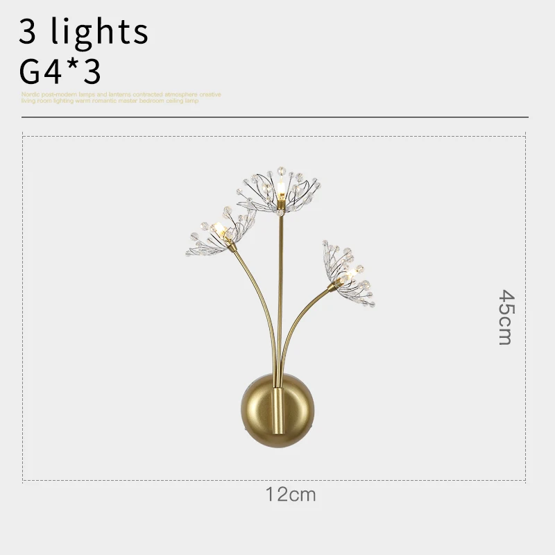 Хрустальные Настенные светильники скандинавский Золотой прикроватный