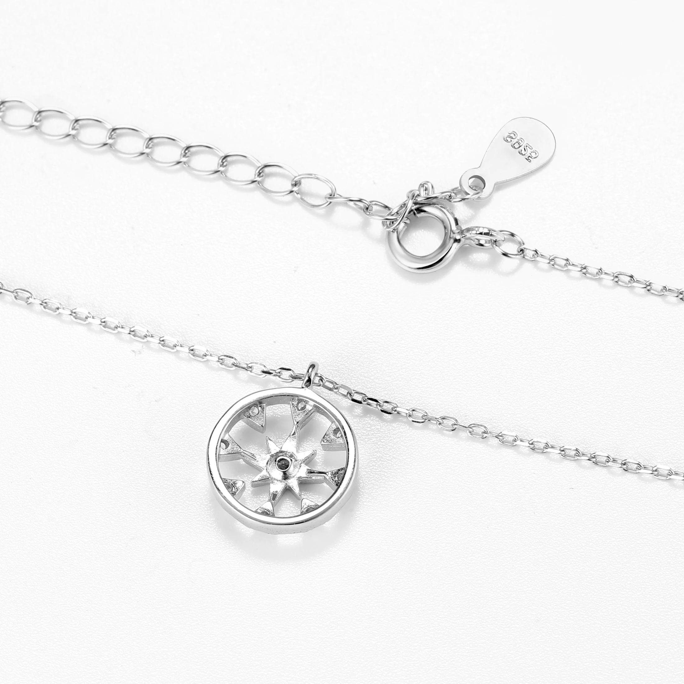 Высокое качество 925 Стерлинговое Серебро круглая звезда кулон кубический