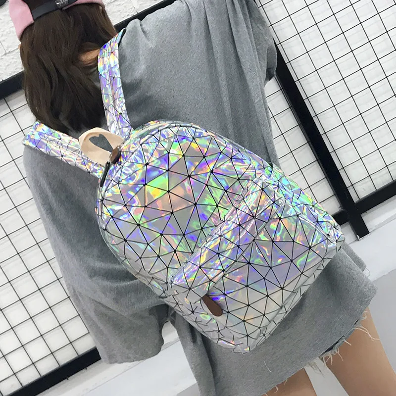Модный женский рюкзак для путешествий с лазером женская простая школьная сумка в