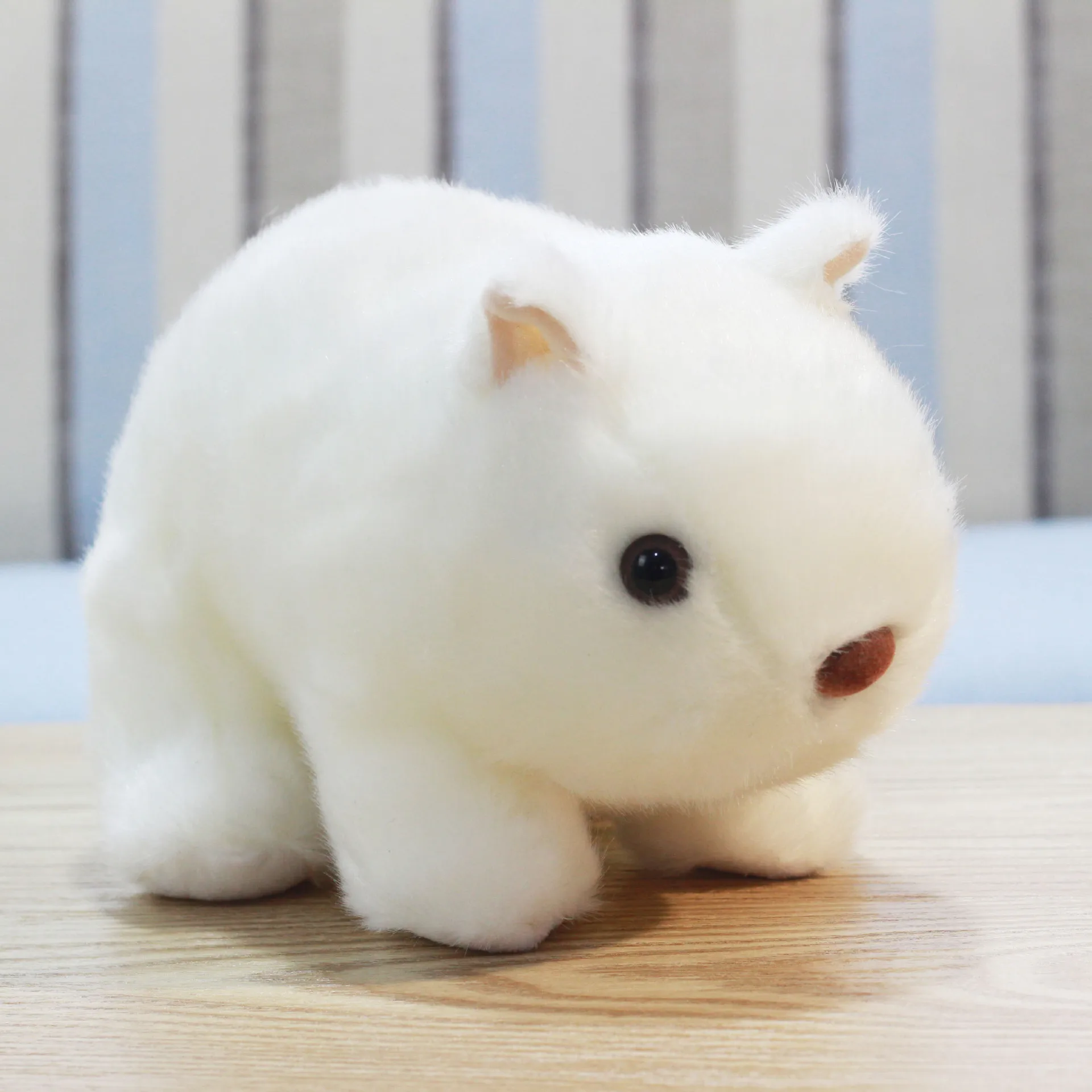 

18CM Mini Realistic Cute White Plush Guinea pig Fur Lifelike Animal Easter Simulation Model Birthday Gift Rabbit Toy