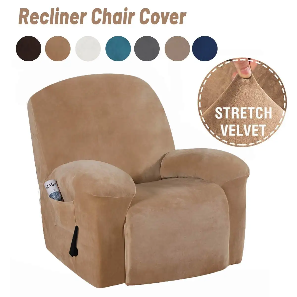 Waterproof Recliner Couch Cover All-inclusive Sofa Seat Elasticity Stretch Anti-slip Furniture Slipcovers Chair Protector | Дом и сад