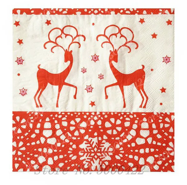 20 шт. бумажные салфетки для стола Рождественский олень одноразовые гирлянды