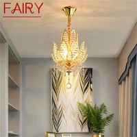 fairy gold chandelier fixtures modern creative lotus crystal pendant lamp light home led for decoration