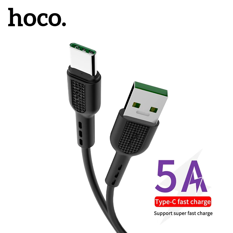 Кабель Hoco USB Type-C мобильный телефон 1 м 5 А для Samsung A51 A12 F62 Huawei P30 P40 | Мобильные