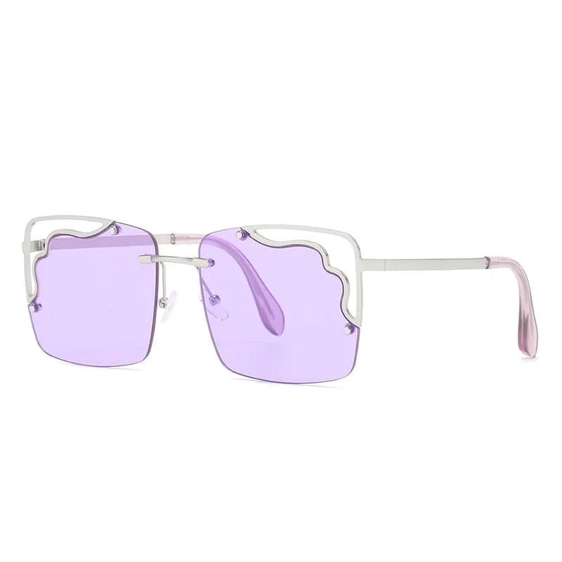 

2021 New Fashion Rectangle Sunglasses For Women Designer Square Sun Glasses Female Hollow Metal Alloy Frame Sunglass Oculos