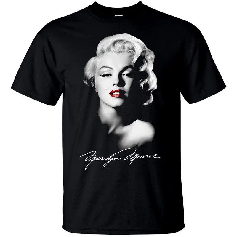 

American Actress Marilyn Monroe Signature Men's T-Shirt Summer Cotton Short Sleeve O-Neck Unisex T Shirt New S-3XL