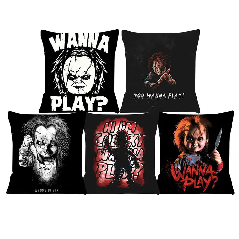Чехол для подушки с ужасным фильмом подушка стульев короткая плюшевая дивана