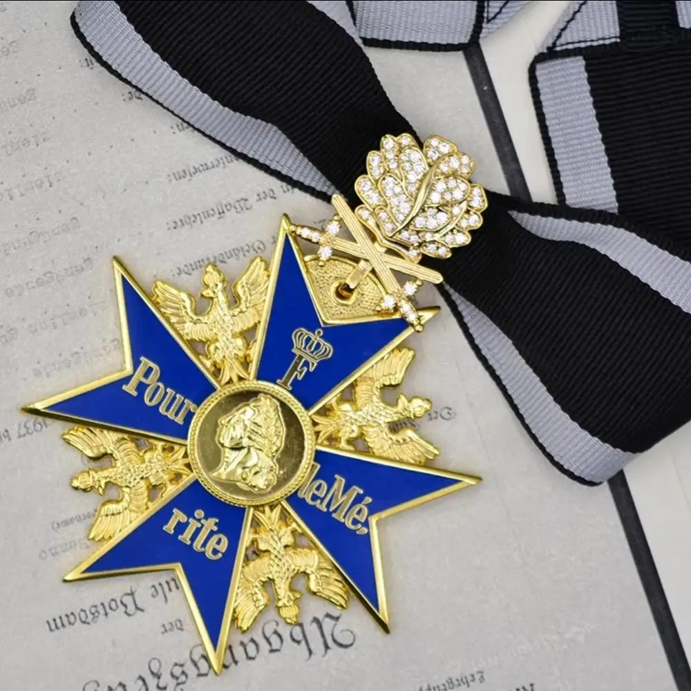Высшее качество WW2 Prussian немецкая большая медаль на заказ большой золотой синий WWI