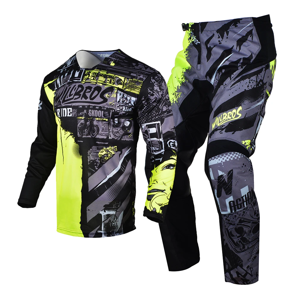 

Комплект одежды из джерси и брюк для мотокросса, защитный костюм для внедорожного велосипеда, костюм для езды на горном велосипеде, костюм д...