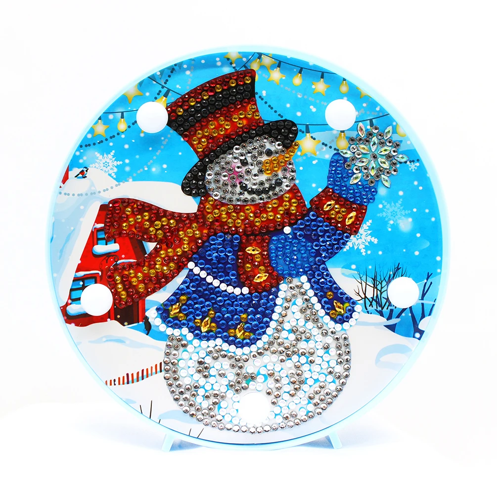 Творческий Снеговики DIY ночника алмазов картина дом лампа Спальня Ночной