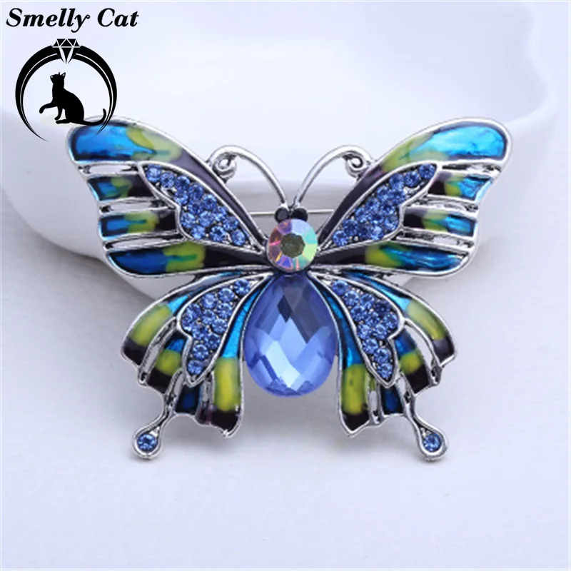 Вонючая кошка Бабочка Брошь Европейская и американская мода сплав Цвет капли